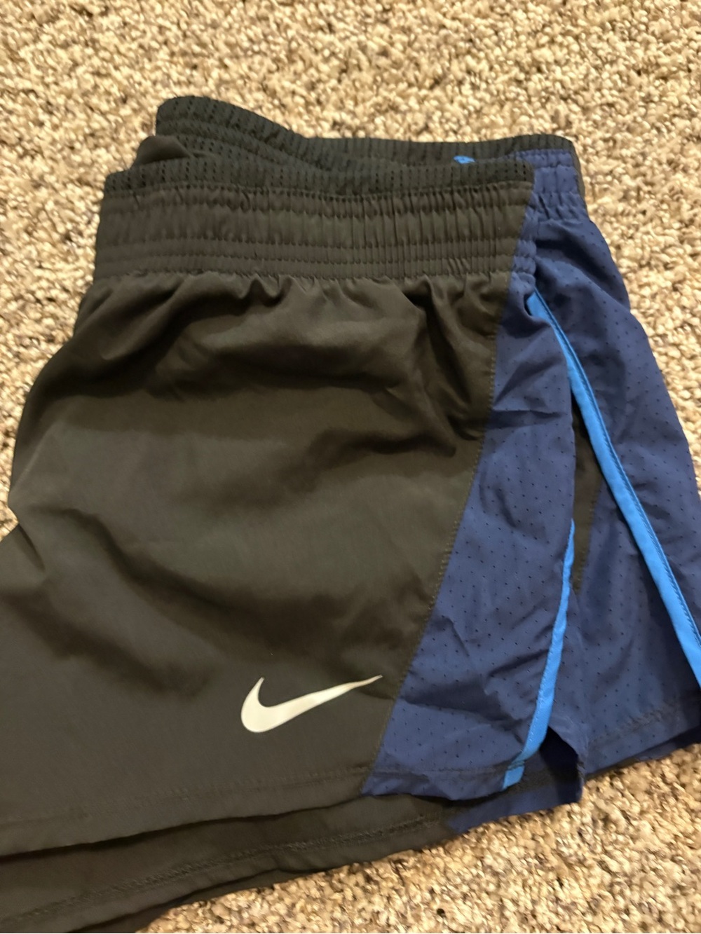 Nike Women’s Black and Blue Athletic Shorts